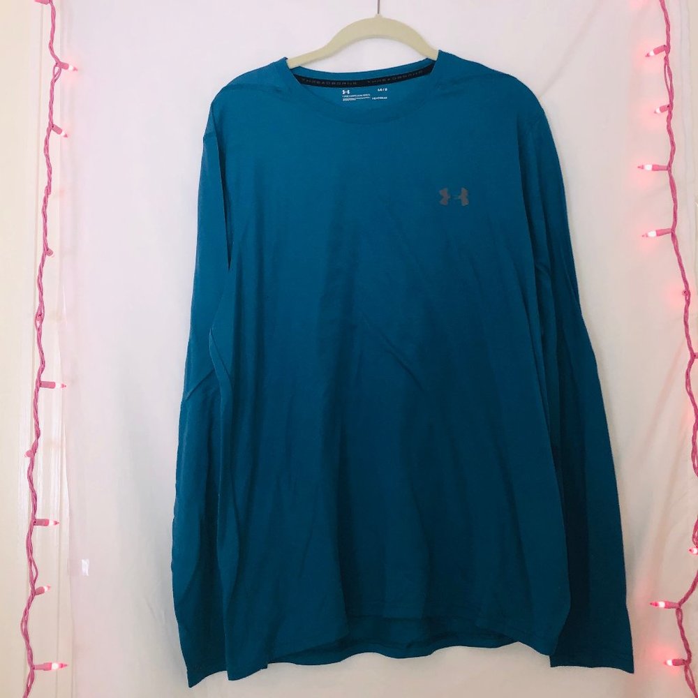 Under Armour Blue-Green Soft LS Tee.